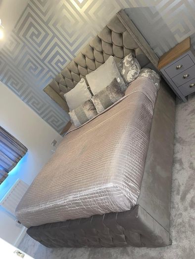 New Double & King Size Bed Frame With Mattress Opt