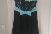 black lace strapless dress