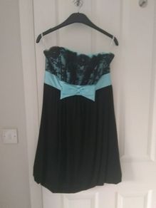 black lace strapless dress