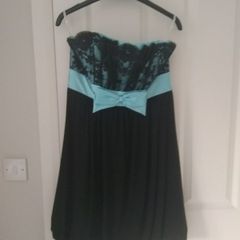 black lace strapless dress