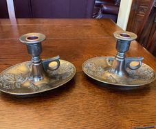 GENESIS  of Mullingar FURTHER REDUCED set of two candle holders as new   Snow fox candle holders