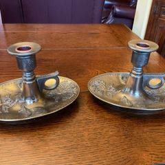 GENESIS  of Mullingar FURTHER REDUCED set of two candle holders as new   Snow fox candle holders