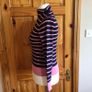Marks and Spencer Ladies  Navy Blue and Pink striped Merino wool jumperUk 10 includes postage Image 4