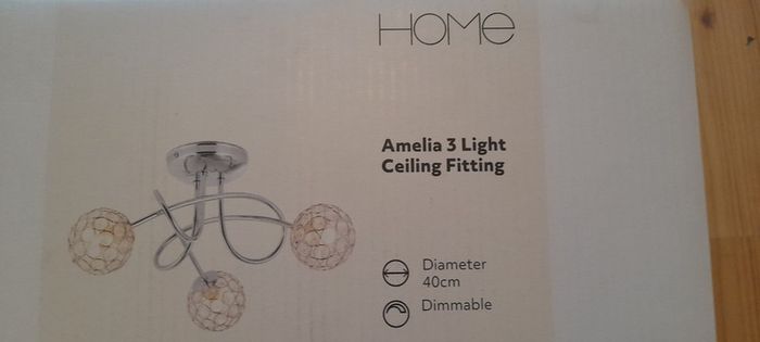 Home Amelia 3 Light Ceiling Light - Chrome