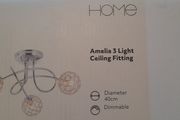 Home Amelia 3 Light Ceiling Light - Chrome