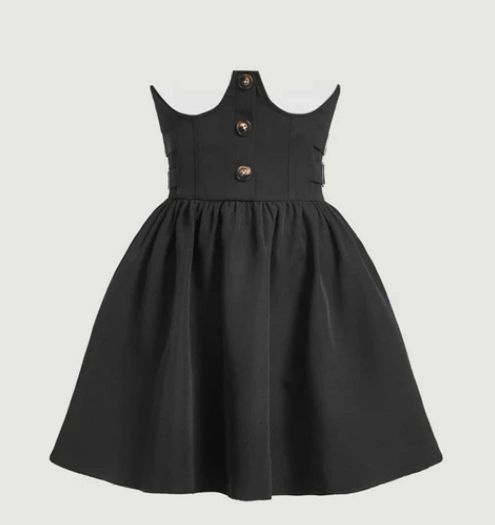 Button Front Flare Hem Skirt