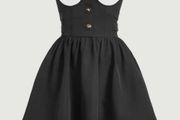 Button Front Flare Hem Skirt