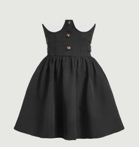 Button Front Flare Hem Skirt