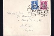 1945 Ireland Centenary of the Death of Thomas Davis (Founder of the Young Ireland Movement) Commemorative Stamps First Day Cover (FDC) with Baile Atha Cliath steele cancel