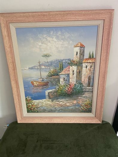 Beautiful Framed Oil Italian Scence