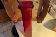 Red Glass Square Bud Vase