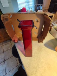 Red Glass Square Bud Vase