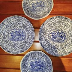 William Adams Chinese bird pattern plates