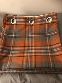 Rustic burnt orange tartan plaid  curtains 90x90 inches  excellent condition