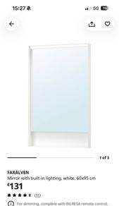 Faxalven IKEA bathroom mirror with lighting