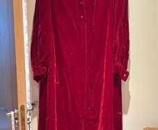 Vintage ladies red velvet cape coat