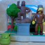 The Simpsons Springfield Town Square with Jebediah Springfield RARE Image 4
