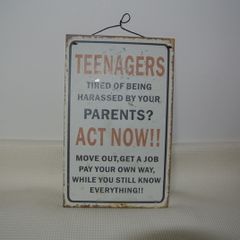 Metal Sign For A Teenager's Room