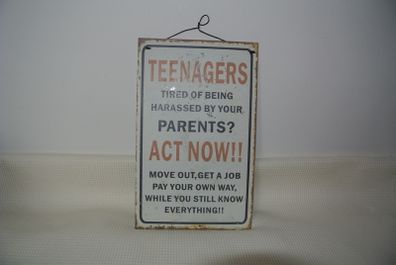 Metal Sign For A Teenager's Room