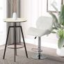 NEW SALE | PU Leather Rhombus Design Bar Stool with Adjustable Height - White Image 2