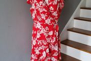 Quiz red &amp; white dress, Size 16