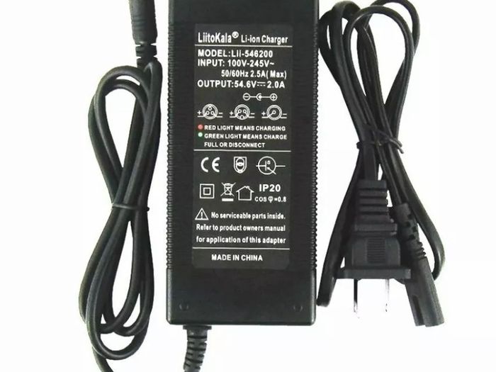 54.6V 2A 13S 48V Li-ion Battery Charger Electric E Bike DC Output 5.5 X 2.1mm