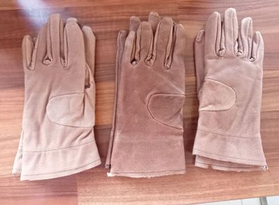 3 Pairs of Handmade Vintage Style Leather Gloves Size 19