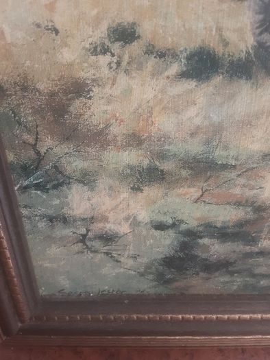 Framed Picture .. Excellent Quality Solid Walnut Frame