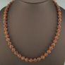 Antique Venetian Style Skunk Eyes Orange Glass Beads Necklace Image 8