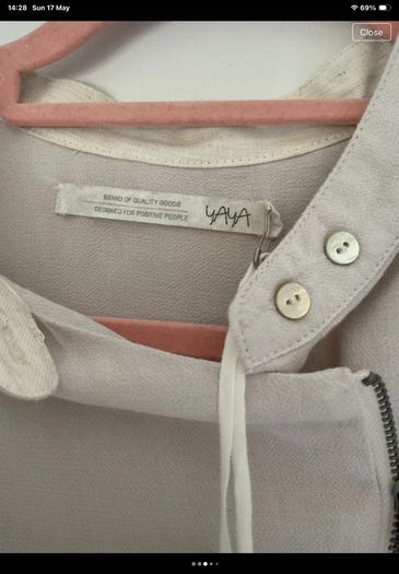 blouse Bnwt yaya biker shade long sleeve beige blouse size 36