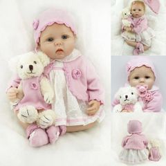 Reborn Dolls 22 Inches 55 cm That Looks Real Baby Doll Lifelike Silicone Vinyl Newborn Soft Doll Blue eyes Toddlers (FREE POSTAGE)