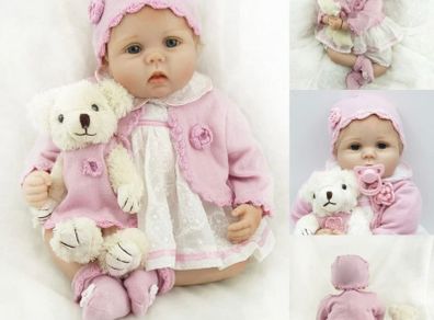 Reborn Dolls 22 Inches 55 cm That Looks Real Baby Doll Lifelike Silicone Vinyl Newborn Soft Doll Blue eyes Toddlers (FREE POSTAGE)