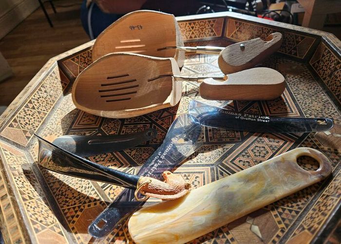 Vintage Shoe Trees and Collection of Shoe Horns