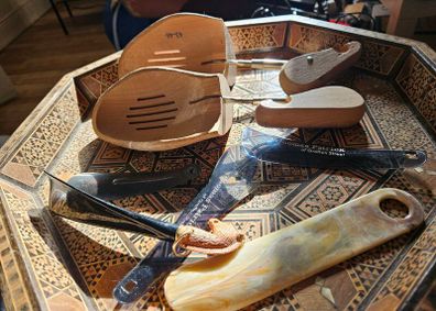 Vintage Shoe Trees and Collection of Shoe Horns