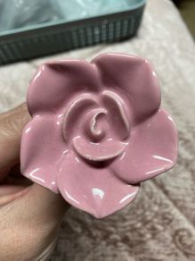 Stunning Rose Ceramic Drawer Knobs x 6