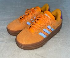 adidas gazelle bold orange, baby blue, purple