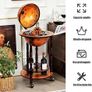Wooden Globe Bar on Wheels, Bar Trolley, Home Bar, Wine Rack 45 x 45 x 88 cm Image 5