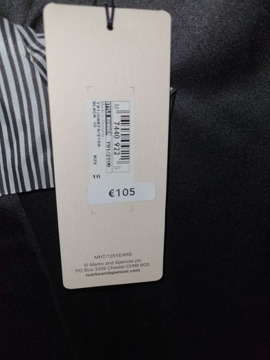 Black Dress M & S Size 10 NEW
