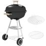 Kettle Charcoal Grill, Portable Round BBQ Smoker with Lid and Damper, Outdoor Garden Party Barbecue Image 4