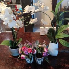 3 artificial flowers
