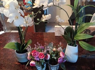 3 artificial flowers