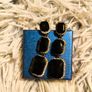 Black Gemstone Drop Earrings Image 4