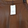 Zara Faux Leather Brown  Culottes.   S. M - 14.  B.N.W.T Image 2