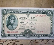 1 Pound Lady Lavery 13/5/66 IRISH NOTE