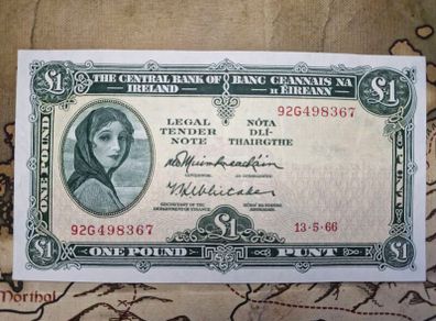 1 Pound Lady Lavery 13/5/66 IRISH NOTE