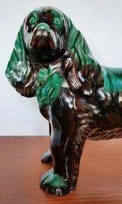 Vintage Canadian "Blue Mountain" Ceramic Spaniel Figurine