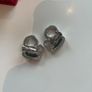 Signed Swarovski Silver Tone Crystal Clip on Earrings Image 4
