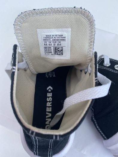 Black converse high top platform trainers