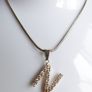 Vintage 925 Sterling Silver Necklace With N Pendant length 16" - 12,5g Image 2