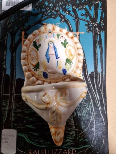 Vintage handpainted holy water font